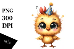 Baby Chicken Party Hat | Sublimation Clipart Product Image 1