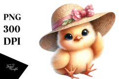 Baby Chick Sun Hat | Thoughtfull Goofy Smile | Sublimation Product Image 1