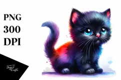 Vibrant Baby Black Cat, Transparent PNG Product Image 1