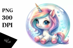 Big Eyes Baby Unicorn | Watercolor Product Image 3