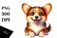 Funny Pembroke Welsh Corgi Sitting | Clipart Product Image 1