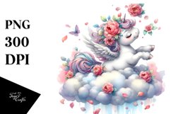 Colorful Baby Unicorn Tumbling | Sublimation | Clipart Product Image 3
