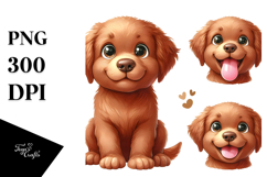 Happy Cartoon Chesapeake Bay Retriever Baby PNG Product Image 1