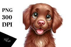 Happy Cartoon Chesapeake Bay Retriever Baby PNG Product Image 1