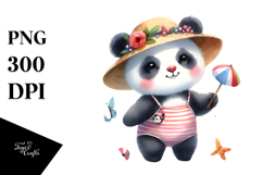 Baby Panda in Beachwear PNG Product Image 1