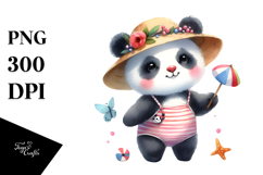 Baby Panda in Beachwear PNG Product Image 1