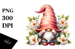 Cute Gnome with Jasmine PNG Product Image 1