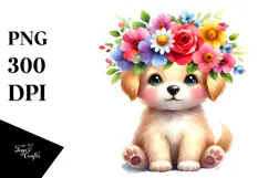 Cute Flower Crown Puppy, 20 oz Tumbler Product Image 1