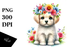 Cute Flower Crown Puppy, 20 oz Tumbler Product Image 1