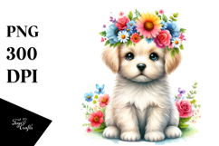 Cute Flower Crown Puppy, 20 oz Tumbler Product Image 1
