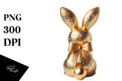 Creative Vintage Bunny Sitting PNG Product Image 1