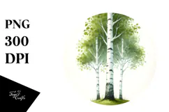 Birch Watercolor Low Detail Clipart Product Image 1