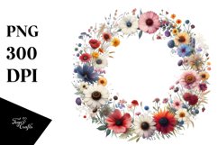 Watercolor Wild Flowers Colorful Frame | Sublimation | Product Image 1