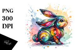 Colorful Bunny in , PNG Product Image 1