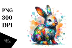 Colorful Bunny in , PNG Product Image 1