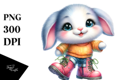 Smiling Rabbit with Big Eyes PNG Product Image 1
