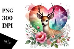 Digital Painting of Baby Deer Looking at Heart Product Image 1