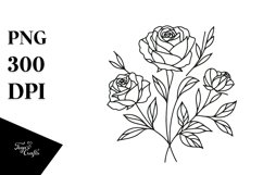 Lineart Roses Heart, Transparent PNG Product Image 1