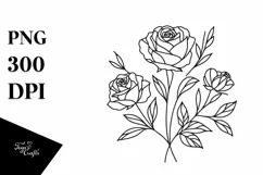 Lineart Roses Heart, Transparent PNG Product Image 1