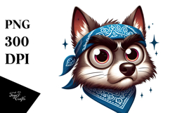 Silly Wolf with Bandana PNG Product Image 1