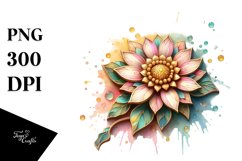 Glossy Wooden Sunflower PNG Product Image 3