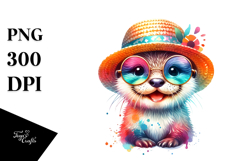 Cute Baby Otter Sun es | Sublimation Clipart Product Image 1