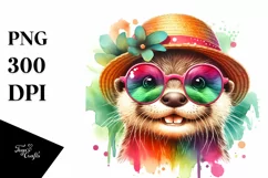 Colorful Baby Otter with Crazy Eyes | Clipart Product Image 3
