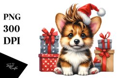 Crazy Winter Corgi PNG Product Image 1