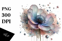 Shiny Anemone Watercolor Splash PNG Product Image 3