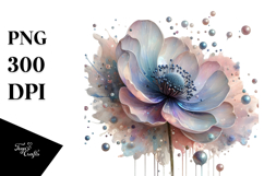 Anemone Watercolor Splash PNG Product Image 1