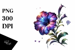 Shiny Petunia Made of Glass Material | Sublimation | Clipart Product Image 1