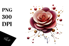Rose with Golden Insertions PNG Product Image 1