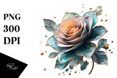 Rose with Golden Insertions PNG Product Image 1
