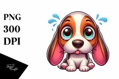 Crazy Basset Hound Watercolor | Sublimation | Clipart Product Image 1