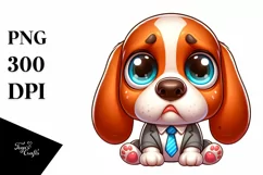 Cute Basset Hound Watercolor Clipart Product Image 1