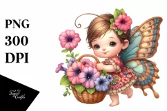 Detailed Cute Baby Butterfly with Flowers Product Image 1