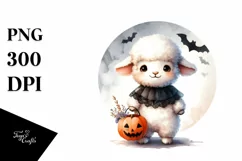 Cute Lamb in Halloween Costume, High-Res PNG Product Image 1