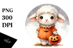 Cute Lamb in Halloween Costume, High-Res PNG Product Image 1