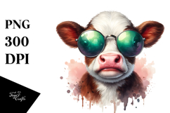 Funny Baby Cow with Disgusted Face PNG Product Image 1