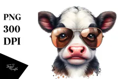 Funny Cow with Bandana PNG Product Image 1