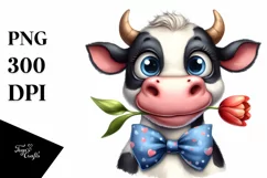 Watercolor Cow with Goofy Smile Product Image 1