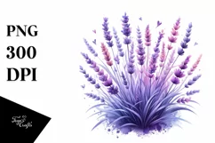 A Glossy Lavender Clipart with Watercolor Splash Product Image 1