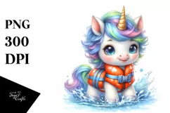 Cute Baby Unicorn with Life Vest Product Image 3