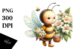 Detailed Whimsical Baby Bee PNG Product Image 1