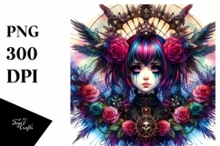 Detailed Gothic Girl PNG Product Image 1