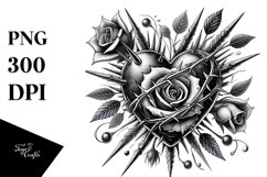 Tattoo Style Heart, Material Product Image 1