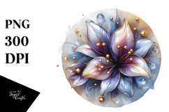 Glossy Lobelia with Golden Insertions, PNG Product Image 1