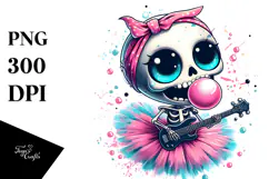 Funny Skeleton Rocking a Tutu PNG Product Image 1