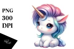 Cool Haircut Baby Unicorn | Watercolor Product Image 3