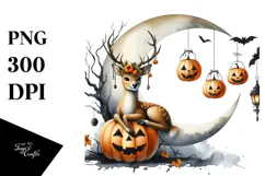 Deer Dressed for Halloween PNG Product Image 1